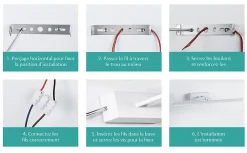 EMKE Lampe miroir LED pour salle de bain, 40 x 20 cm, rotation, 7,44 W, lumière miroir LED, blanc froid