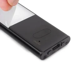 Emuca Luminaire LED Kaus Black rechargeable par usb avec capteur tactile, 400mm, Peint en noir, Plastique et Aluminium