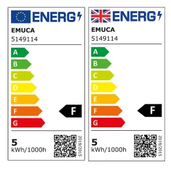 Emuca Spot LED pour miroir de salle de bain Virgo (AC 230V 50Hz), 6 W, Peint en noir, Plastique