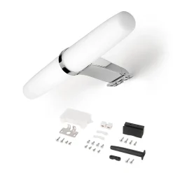 Emuca Spot LED pour miroir de salle de bain Gemini (AC 230V 50Hz), 6 W, Chromé, Plastique et Aluminium