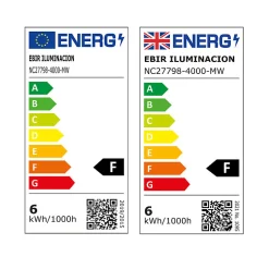 Emuca Spot LED pour miroir de salle de bain Gemini (AC 230V 50Hz), 6 W, Chromé, Plastique et Aluminium
