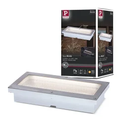 Encastré de sol LED Brick Détecteur de mouvement crépusculaire (IR) IP67 200x100mm 3000K 1,6W 50lm 230V Alu Gris Métal Acier inoxy