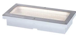 Encastré de sol LED Brick Détecteur de mouvement crépusculaire (IR) IP67 200x100mm 3000K 1,6W 50lm 230V Alu Gris Métal Acier inoxy