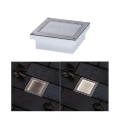 Encastré de sol LED Brick Détecteur de mouvement crépusculaire (IR) IP67 100x100mm 3000K 0,8W 25lm 230V Alu Gris Métal Acier inoxy
