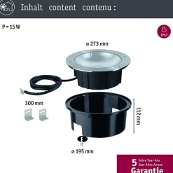 Encastré de sol LED Durea IP67 rond 273mm 3000K 15W 1040lm 230V 80 Acier inoxydable Métal