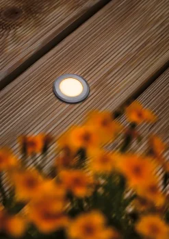 Encastré de sol LED favorable aux insectes IP67 rond 50mm 2200K 2,2W 60lm 230V Alu Matière plastique Métal