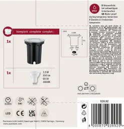 Encastré de sol LED IP67 rond 108mm 3000K 3,5W 230lm 230V Acier inoxydable Métal
