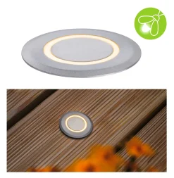 Encastré de sol LED Lumière dorée favorable aux insectes IP67 rond 50mm 2200K 2,2W 15lm 230V Alu Matière plastique Métal