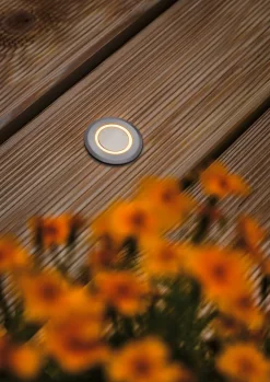 Encastré de sol LED Lumière dorée favorable aux insectes IP67 rond 50mm 2200K 2,2W 15lm 230V Alu Matière plastique Métal