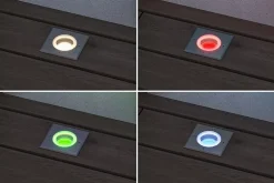 Encastré de sol LED Smart Home Zigbee 3.0 Floor IP67 carré 110x148mm RGBW+ 4,9W 300lm 230V 120 Acier brossé Aluminium