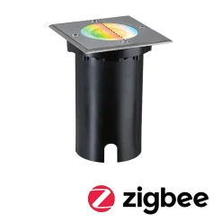 Encastré de sol LED Smart Home Zigbee 3.0 Floor IP67 carré 110x148mm RGBW+ 4,9W 300lm 230V 120 Acier brossé Aluminium