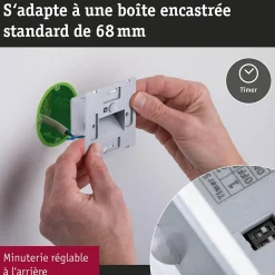 Encastré mural LED Edge Quadro carré 80x80mm 1,2W 25lm 230V 2700K Blanc dépoli