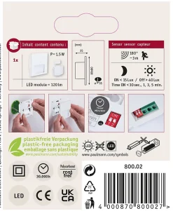 Encastré mural LED Tsaro carré 80x80mm 1W 80lm 230V 2700K Blanc dépoli