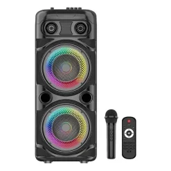 Enceinte Karaoké lumineuse - INOVALLEY - KA123-XXL - Bluetooth V5.0 - 75 cm - 900 W - Noir