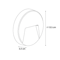 Ensemble de 6 appliques murales rondes extérieures noires avec LED IP65 - Gem