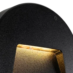 Ensemble de 6 appliques murales rondes extérieures noires avec LED IP65 - Gem