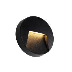 Ensemble de 6 appliques murales rondes extérieures noires avec LED IP65 - Gem