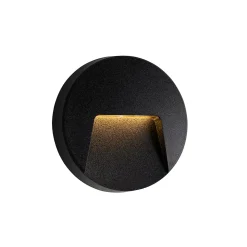 Ensemble de 6 appliques murales rondes extérieures noires avec LED IP65 - Gem