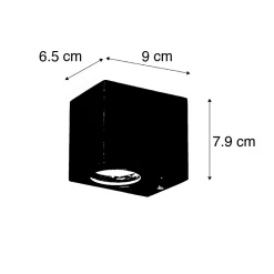 Ensemble de 4 appliques murales modernes noires IP44 - Baleno