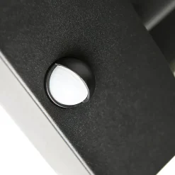 Ensemble de 2 appliques murales d'extérieur noires avec détecteur de mouvement - Rotterdam