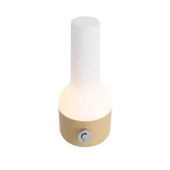 Ensemble de 2 lampes de table d'extérieur dorées avec blanc, avec LED rechargeable - Haard