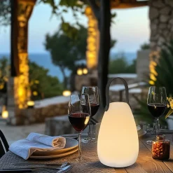 Ensemble de 2 lampes de table blanches RGBW rechargeables IP54 - Pion