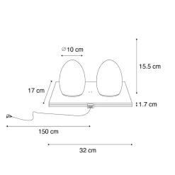Ensemble de 2 lampes de table rechargeables RGBW blanches - Eggo
