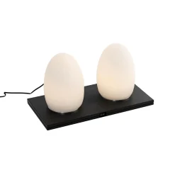 Ensemble de 2 lampes de table rechargeables RGBW blanches - Eggo