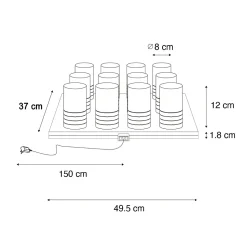 Ensemble de 12 lampes de table rechargeables dorées RGBW avec station de charge - Alessia