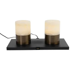 Ensemble de 2 lampes de table bronze foncé RGBW rechargeables - Alessia