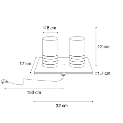 Ensemble de 2 lampes de table bronze foncé RGBW rechargeables - Alessia