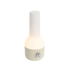 Ensemble de 2 lampes de table d'extérieur beige avec blanc avec LED rechargeable - Haard