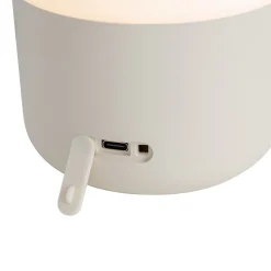 Ensemble de 2 lampes de table d'extérieur beige avec blanc avec LED rechargeable - Haard