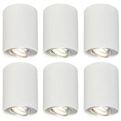Ensemble de 6 spots blancs orientables et inclinables - Rondoo 1 Up