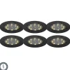Ensemble de 6 spots de sol noirs avec LED solaire IP65 - Terry
