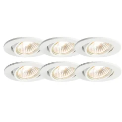 Ensemble de 6 spots encastrés blancs orientables - Cisco