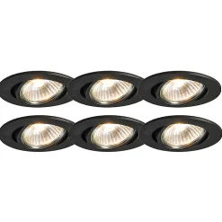 Ensemble de 6 spots encastrés noirs orientables - Cisco