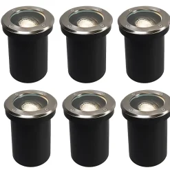 Ensemble de 6 spots encastrés intelligents pour extérieur réglables avec WiFi GU10 - Delux