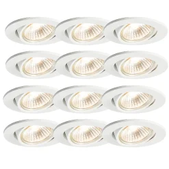 Ensemble de 12 spots encastrés blancs orientables - Cisco