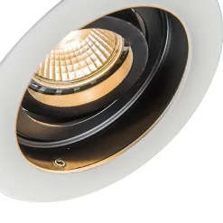 Ensemble de 5 spots encastrés blancs en acier modernes - Rondoo