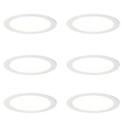 Ensemble de 6 spots encastrés blancs 17 cm avec LED Kelvin réglable - Stephanie