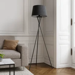 Ensemble lampe de table et lampadaire Gooban E27/E14 42W H.156cm noir GoodHome
