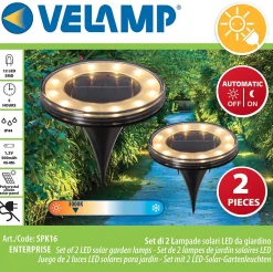 ENTERPRISE: KIT de 2 lampes solaires avec piquet
