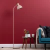 ERENA Lampadaire 1L rose clair E27 40W - métal/bois - ampoule non incluse