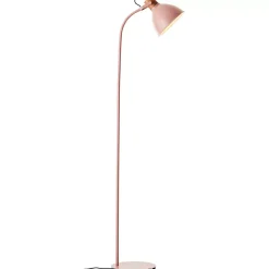 ERENA Lampadaire 1L rose clair E27 40W - métal/bois - ampoule non incluse