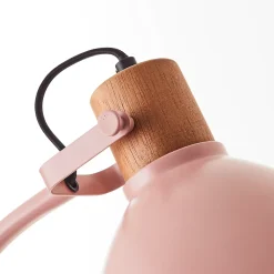 ERENA Lampadaire 1L rose clair E27 40W - métal/bois - ampoule non incluse