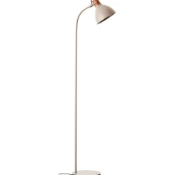 ERENA Lampadaire 1L taupe E27 40W - métal/bois - ampoule non incluse