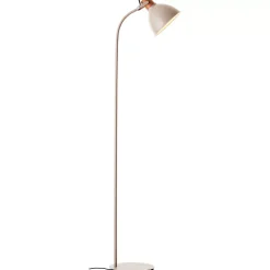 ERENA Lampadaire 1L taupe E27 40W - métal/bois - ampoule non incluse