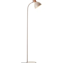ERENA Lampadaire 1L taupe E27 40W - métal/bois - ampoule non incluse