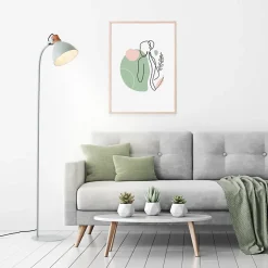 ERENA Lampadaire 1L vert clair E27 40W - métal/bois - ampoule non incluse